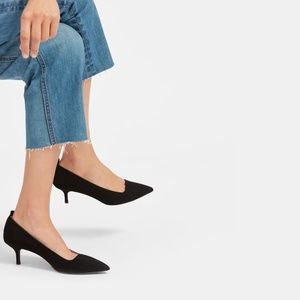 Everlane Editor Suede Kitten Heel, Black Size 9.5